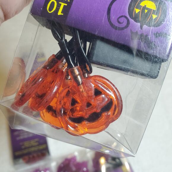 Halloween String Light Bundle Pumpkins Bats Skulls LED NEW Lighting Decor - Picture 6 of 12